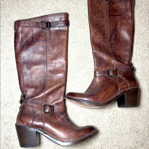 Knee High Frye Real Leather Boots Brown